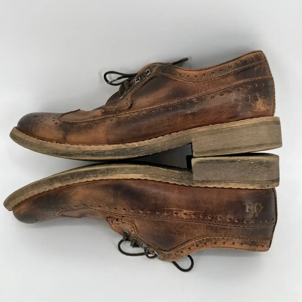 Bed Stu Wingtip Oxford Shoes Mens US 9 / EU 42 Brown Leather Distressed Lace Up